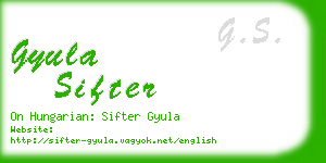 gyula sifter business card